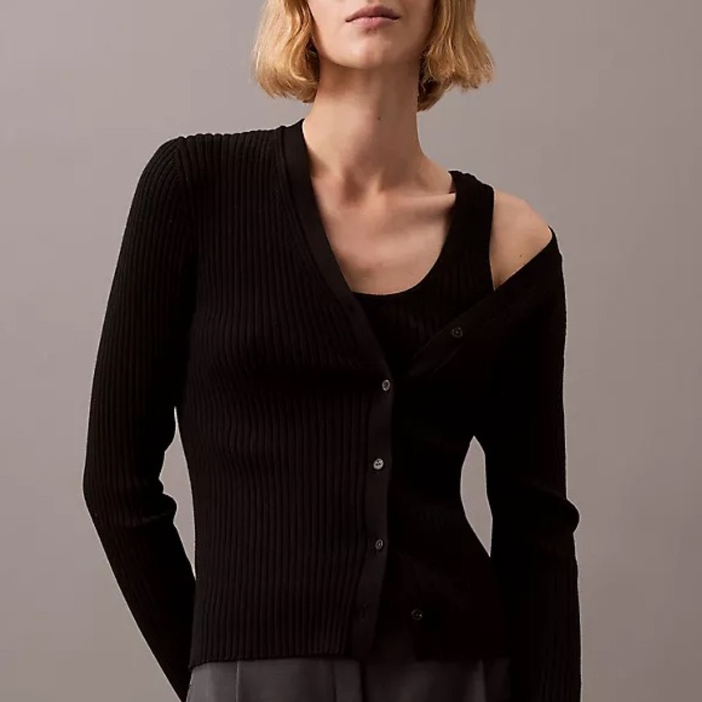 Calvin Klein Black Cotton Cardigan